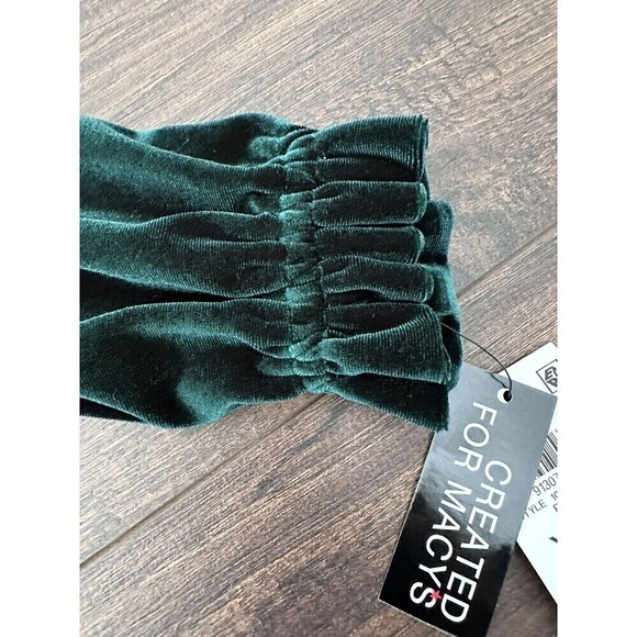 INC INTERNATIONAL CONCEPTS Little Girls Pine Green Stretch Velour Dress XS(4-5) - Picture 5 of 7